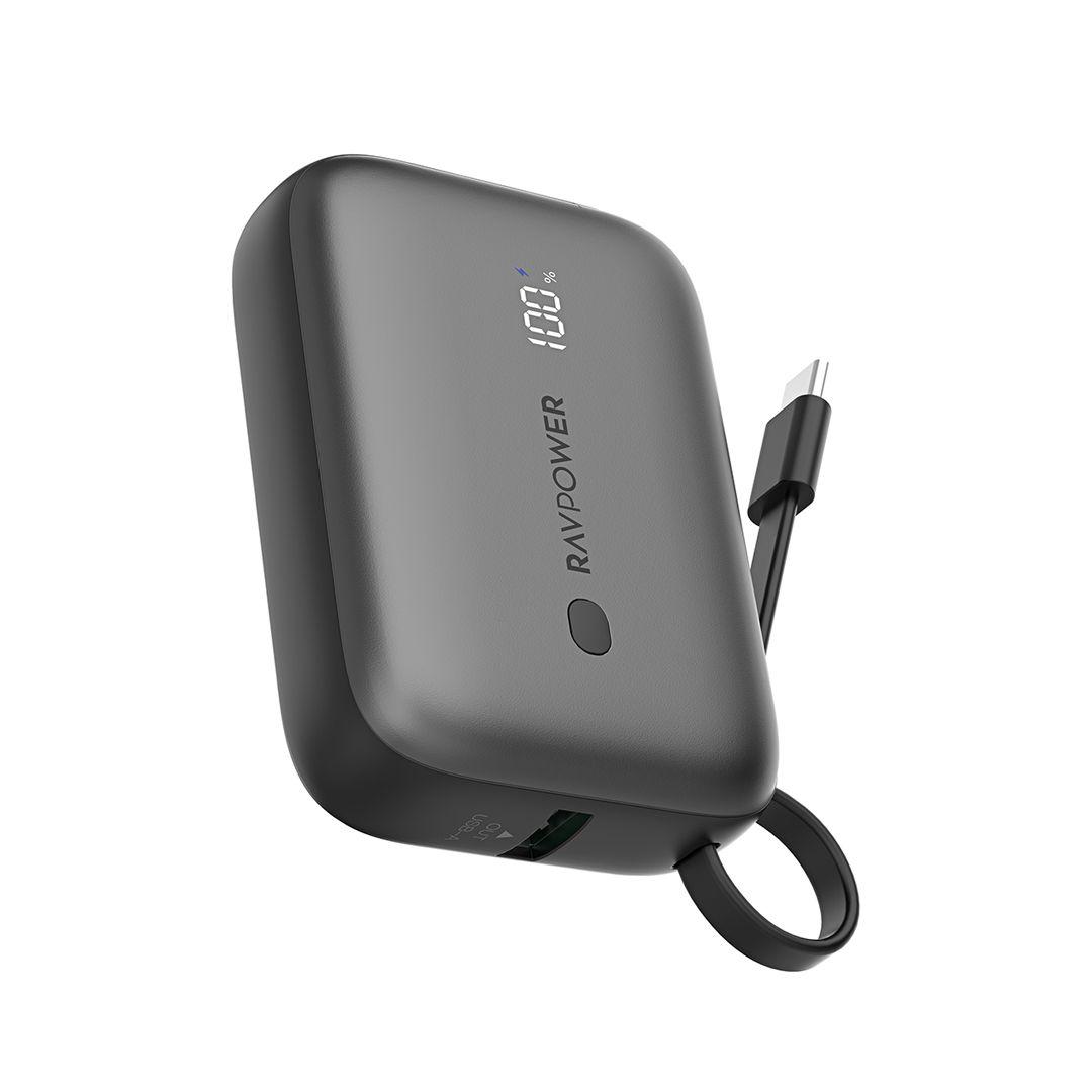 باور بانك RavPower RP-PB1224 بسعة 10000 مللي أمبير مع منفذين Type-C ومنفذ USB  