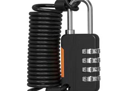 Multipurpose 4-digit Combination Lock with Strong Retractable Rope Perfect for Suitcases 