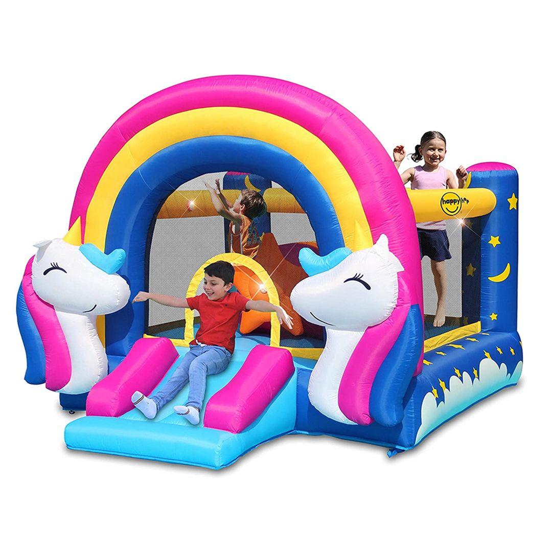 نطاطة هابي هوب HIT ME 8004 Fantasy Unicorn Bouncy Castles قابلة للنفخ مع منفاخ كهربائي 