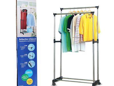 Double Pole Telescopic Clothes Rack Good Quality Bar Clothes Hanger