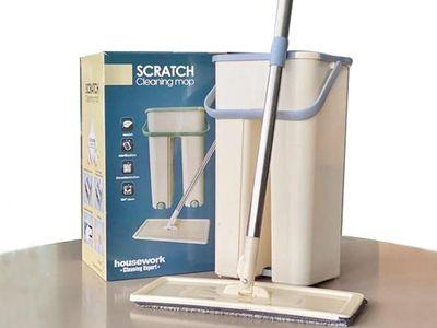 Scratch Cleaning Mop with 2 in 1 Self Clean Wash Dry Hands Free Flat Mop