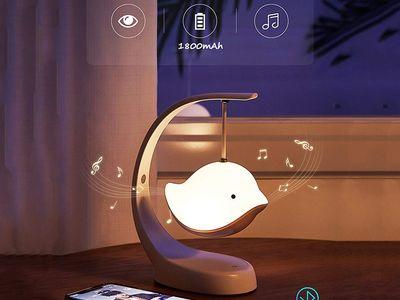 Flying Bird Night Light with Bluetooth Speaker USB Colorful Changing Dimmable Bedroom Bedside Music Atmosphere Light