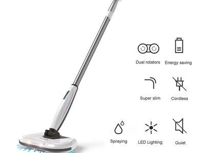 NHE VC5 Cordless Electric Spin Mop, Floor Cleaner with Built-in 300ml Water Tank