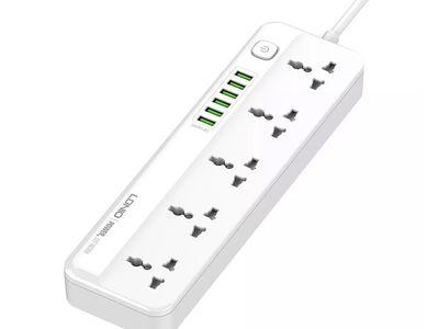 Ldnio Sc5614 Power Strip Surge Protector With 5 Ac Outlets And 6 USB Charging Ports Power Socket