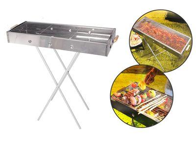 Stainless Steel Foldable Portable Barbecue Grill Holder for Barbecue and Camping