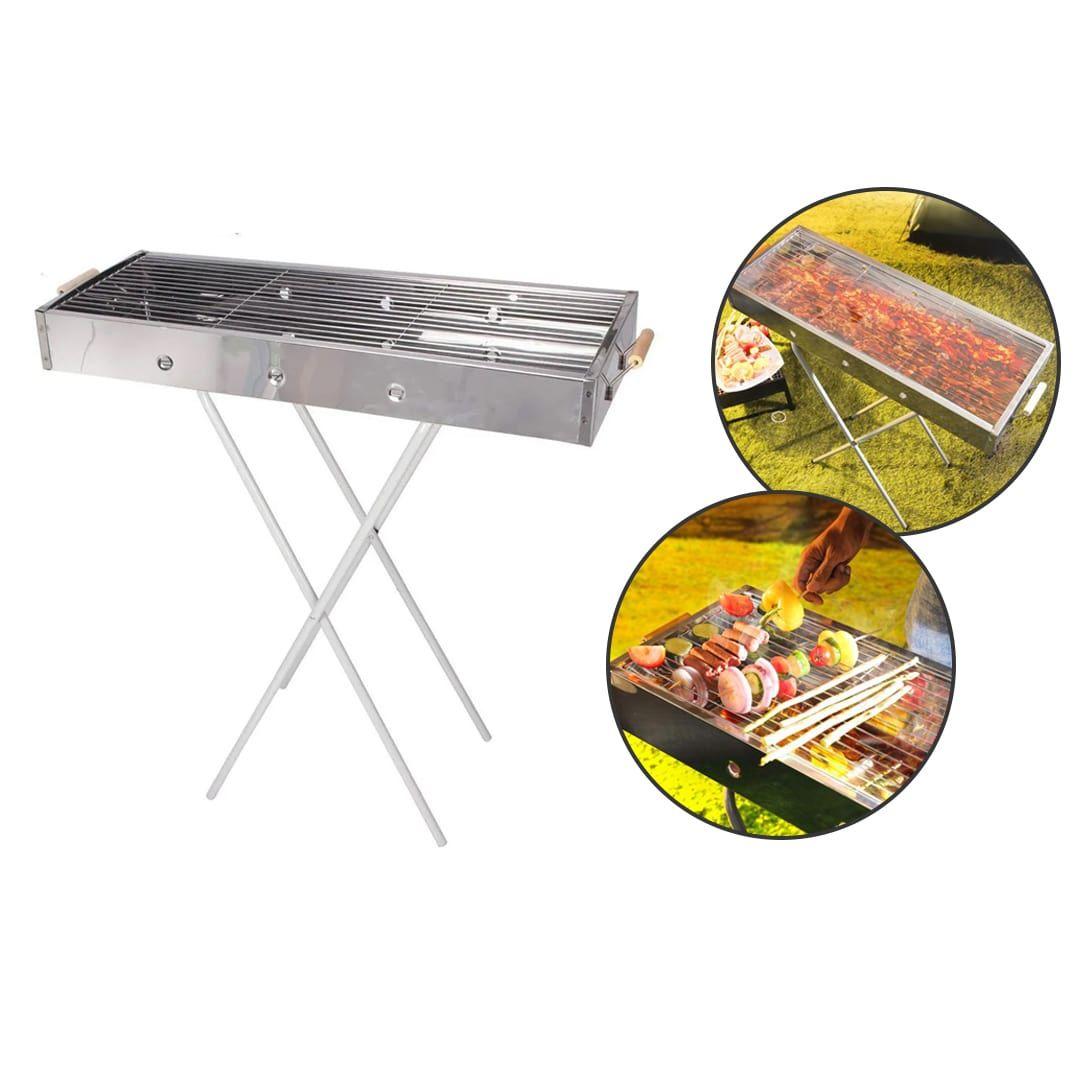 Stainless Steel Foldable Portable Barbecue Grill Holder for Barbecue and Camping