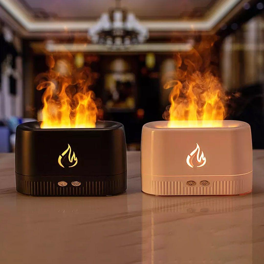 Ultrasonic Flame Humidifier and Air Freshener with Auto Shut Off to Moisturize The Skin for a More Comfortable Sleep