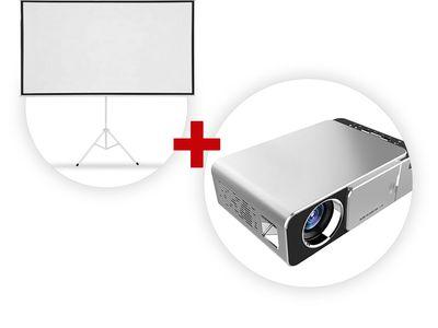 Toprecis T6 cell phone projector 720P + Tripod Projector Screen Type B (210 cm x 115 cm)