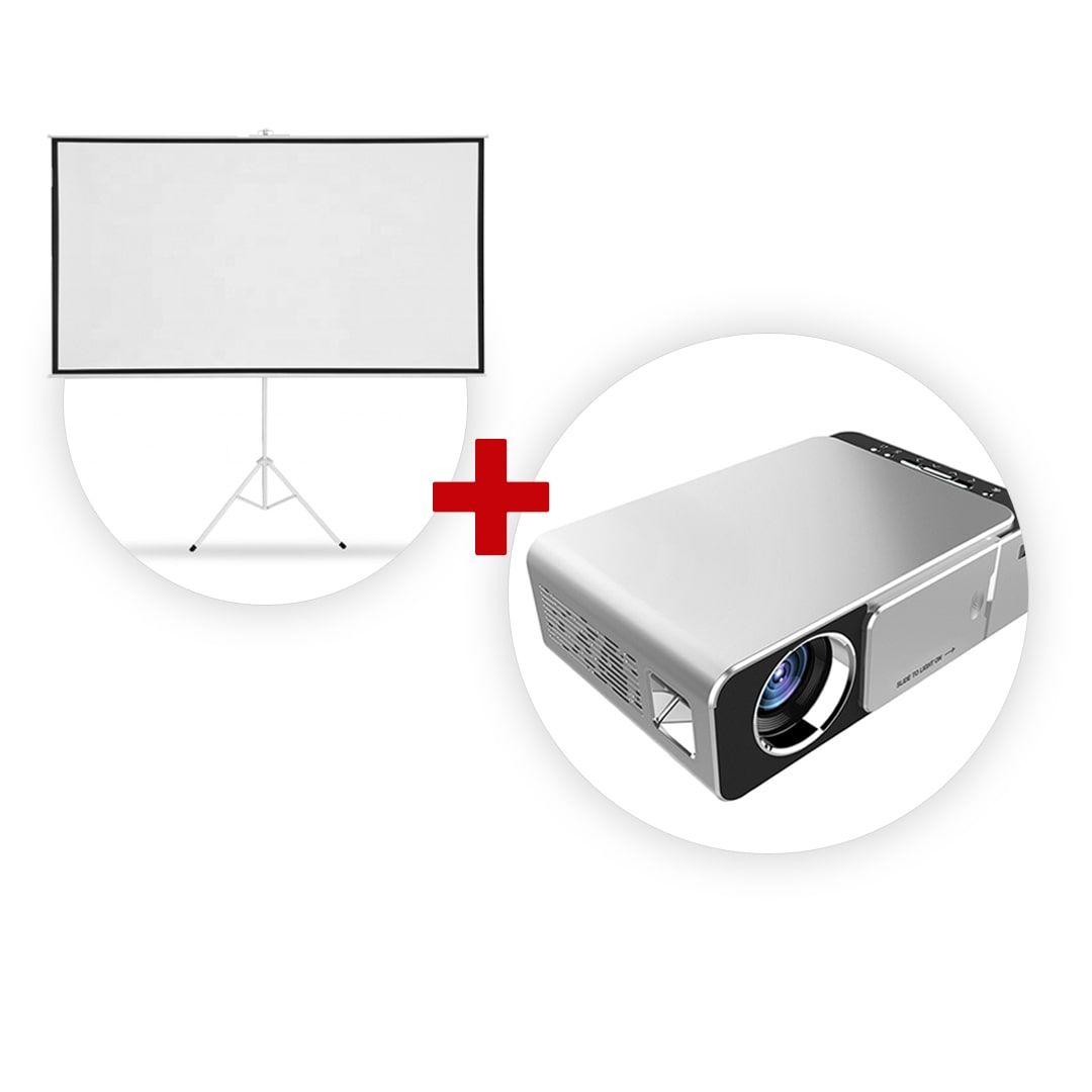 بروجكتور Toprecis T6 بدقة 720P + شاشة عرض بروجيكتور  Type B بحجم 210 سم × 115 سم