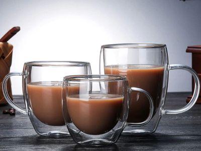 Heat Resistant Double Wall Glass Cup Coffee Mug Double Layer Reusable Carafe