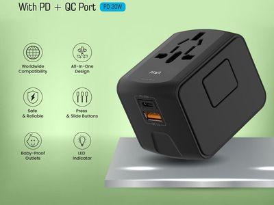 PAWA Universal Travel Adapter with PD 20W + USB QC Port 