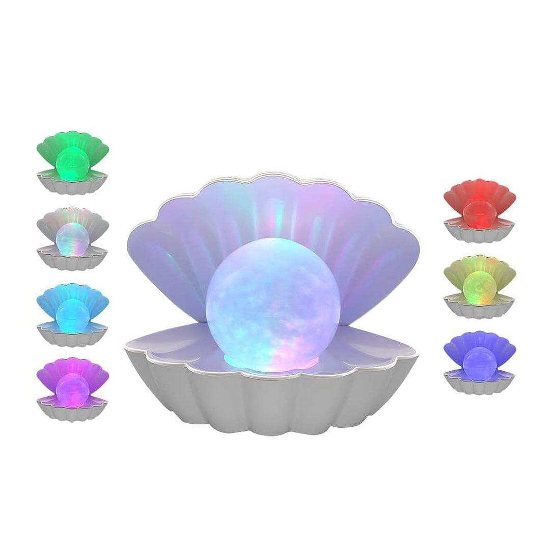 مصباح اضاءة RGB LED بشكل صدفة اللؤلؤة لتزيين ديكور منزلك  