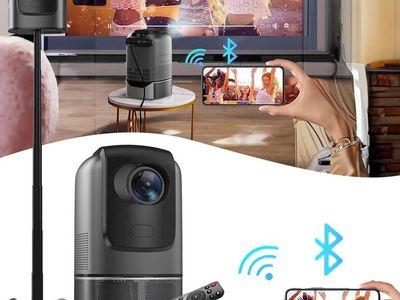 1080P Portable WiFi Smart Projector with Foldable Height Adjustable Stand