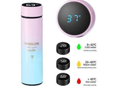 500Ml Smart Thermos Water Bottle Led Digital Stainless Steel Coffee Thermal Mugs