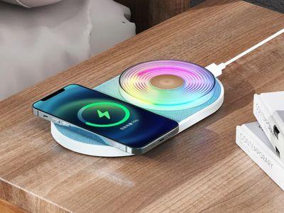 K29T 15W Cell Phone Wireless Charger with 7 Colors Night Light with Convenient Fast Charging and High Efficiency