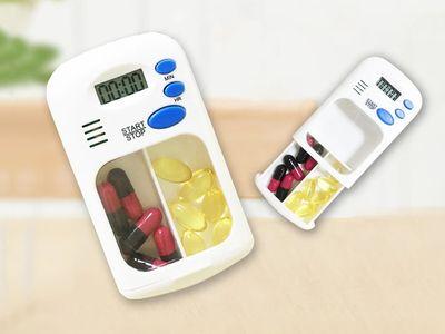 Automatic Pill Reminder Box Small Portable Efficient Setting Dispenser with LED Display