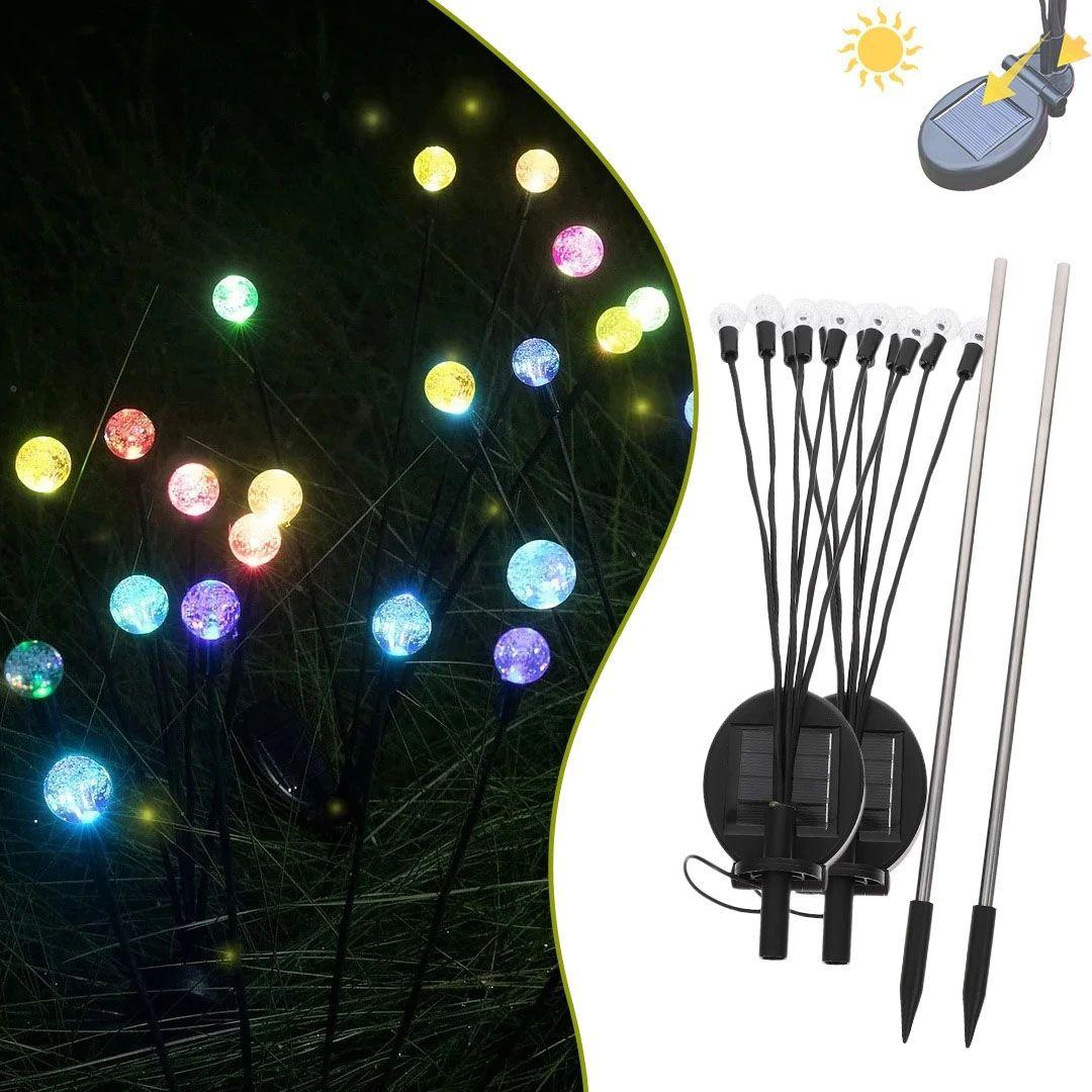 6 LED Solar Powered Light Adjustable Crystal Ball Waterproof Garden Decoration Light