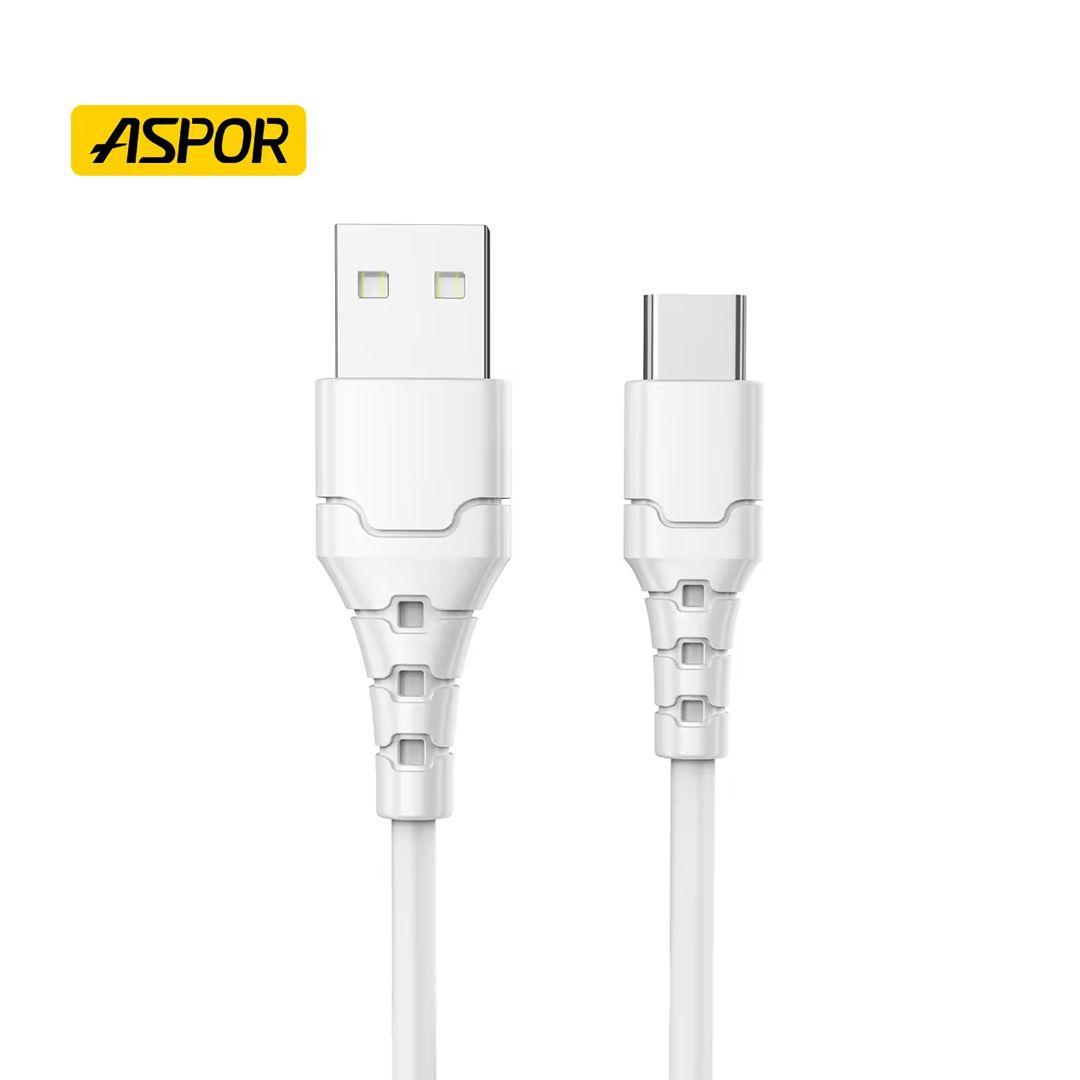 كيبل شحن ونقل بيانات سريع Aspor A102L 2M USB - Type C 3A بطول  2 متر 