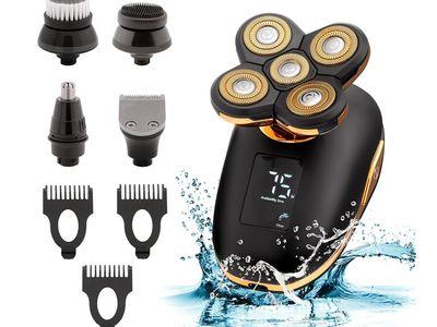 5 in 1 Electric Shaver and Trimmer with 3 Combs and Powerful Rechargeable Waterproof Blade