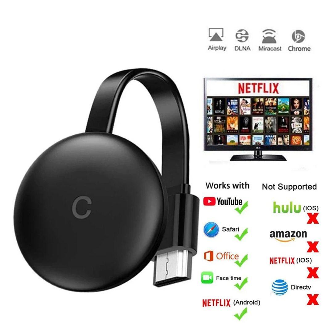 كروم كاست لتحويل شاشتك الى شاشة سمارت بدقة تصل الى 1080P يدعم Netflix وYouTube وGoogle Chrome   