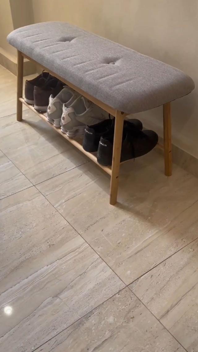 Shoe Rack - Cushioned Seat Shoe Bench