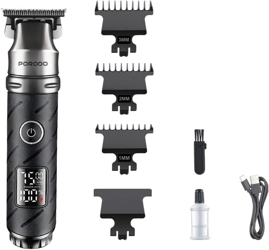 Porodo PDLFST185BK Lifestyle Edgemaster T-Blade Trimmer & Shaver - Battery 2000mAH