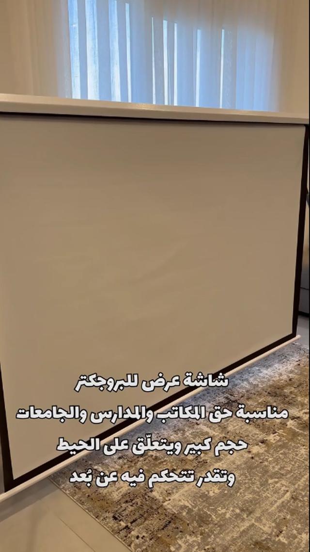 Retractable and Foldable Hanging - Projector Display Screen - Remote (Multiple Sizes)