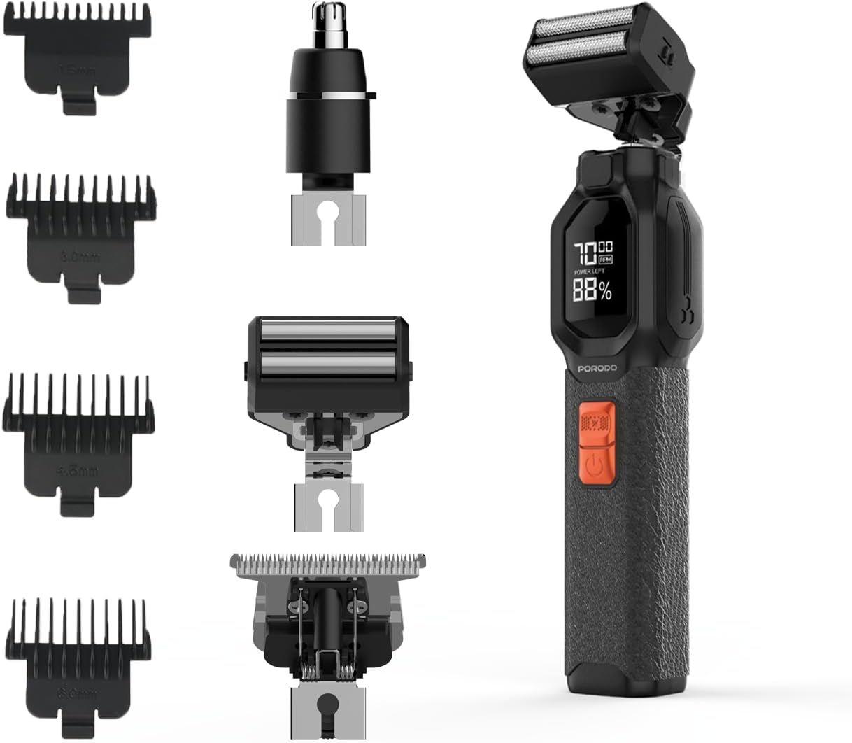 Porodo PDLFST165BK Multi-Purpose Trio Grooming Kit with 2000mAh Battery Capacity