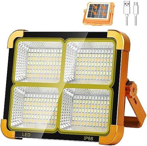 كشاف LED محمول بالطاقة الشمسية وقابل لإعادة الشحن – 5 أوضاع إضاءة لأي موقف