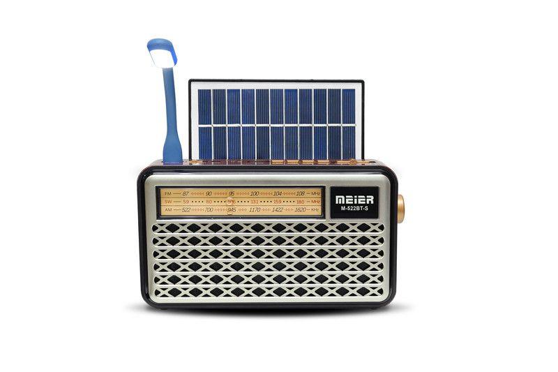 راديو ماير M-522BTS محمول بثلاث موجات AM/FM/SW، مزود بإضاءة LED