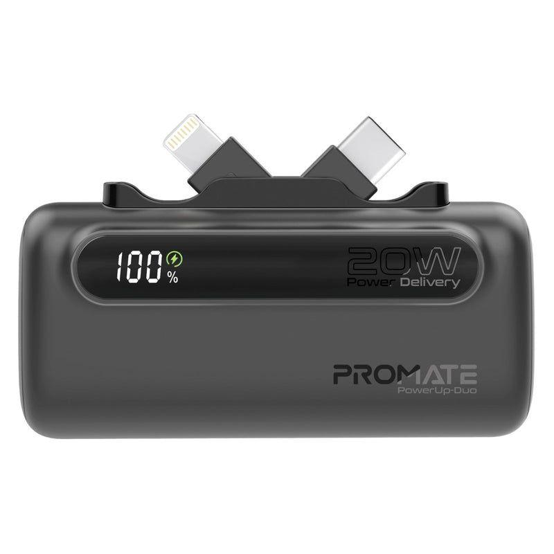 بنك طاقة صغير وسريع ٥٠٠٠mAh – مع موصل USB‑C وLightning قابل للطي
