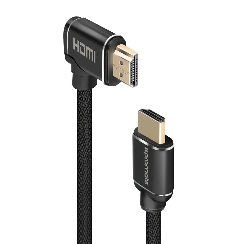 كابل صوت وفيديو HDMI بزاوية قائمة • مطلي بالذهب عيار 24 قيراطًا • دقة 4K UltraHD