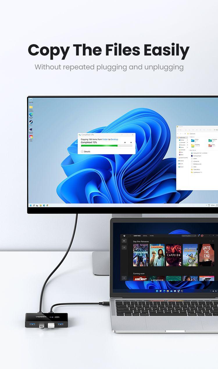 صندوق تبديل يو جرين 2 في 4 مخرج USB 3.0