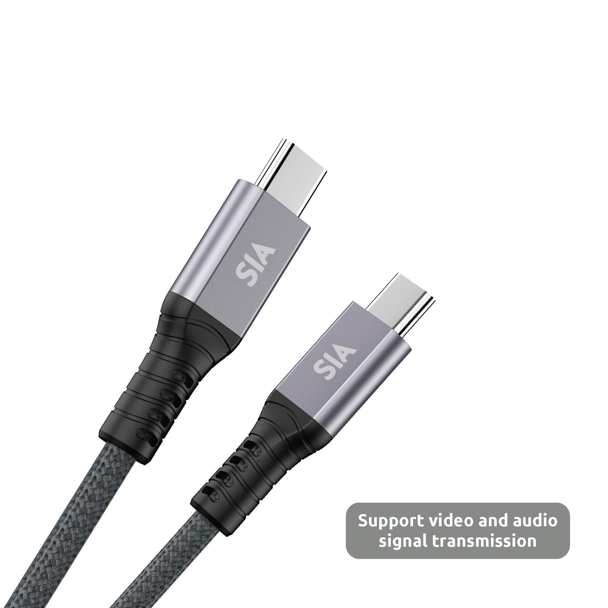   كيبل SIA Powerlink C-C – بقوة 240 واط و طول 1مترمع نقل بيانات 40Gbps ودعم فيديو وصوت تصميم مضفرأنيق ومتين