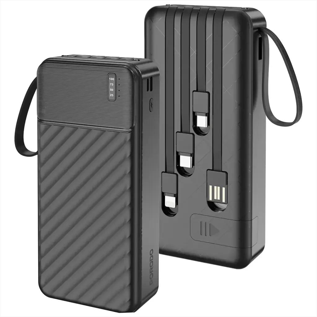 باور بانك Porodo Piano بقدرة 20000mAh أو 30000mAh مع كابلات مدمجة