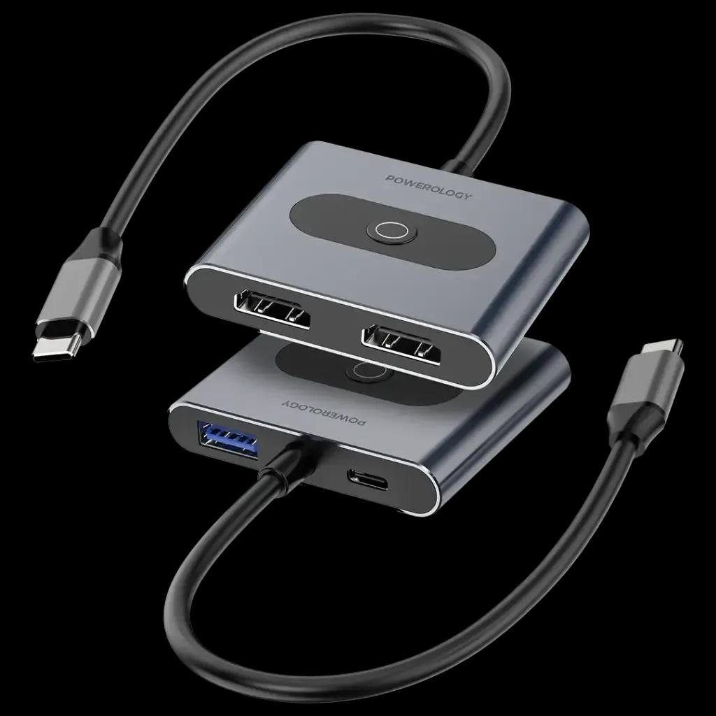موزع متعدد الوظائف 4 في 1 USB-C من باورولوجي PD 100 واط