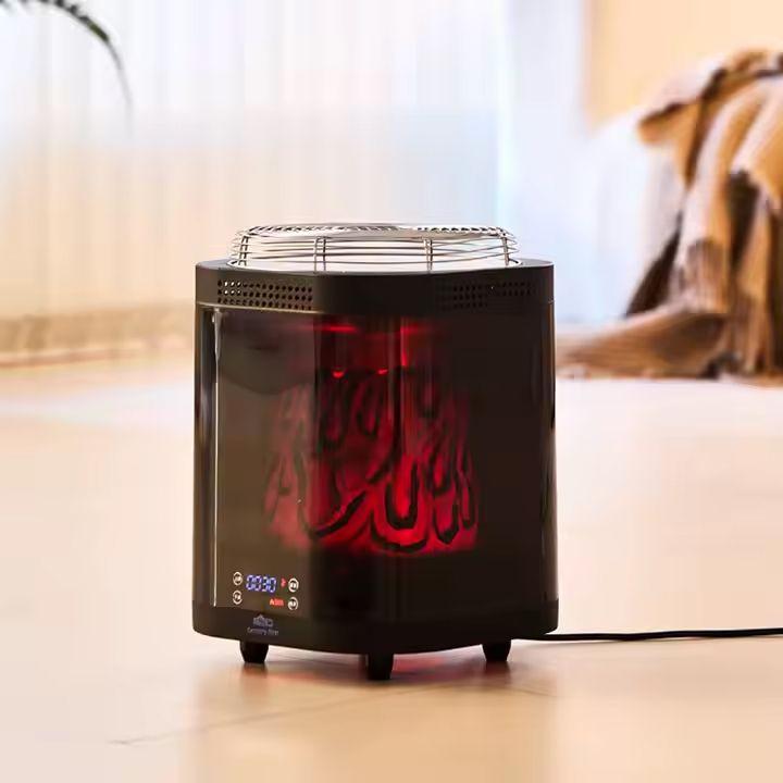 مدفأة الديكورية الذكية – دفاية بلهب 3D متحرك وشاشة تعمل باللمس