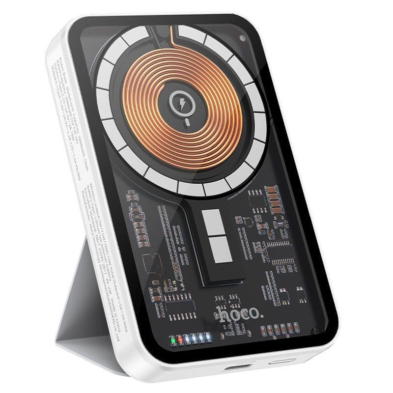 باور بانك HOCO Q10 Transparent Discovery Edition بسعة 5000mAh مع شحن سريع PD20W وشحن لاسلكي مغناطيسي