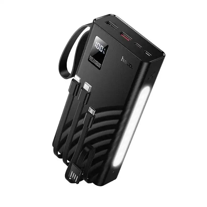 باور بانك HOCO J155 Shine بسعة 20000mAh مع 4 كابلات مضمنة وشحن سريع 22.5W + PD20W