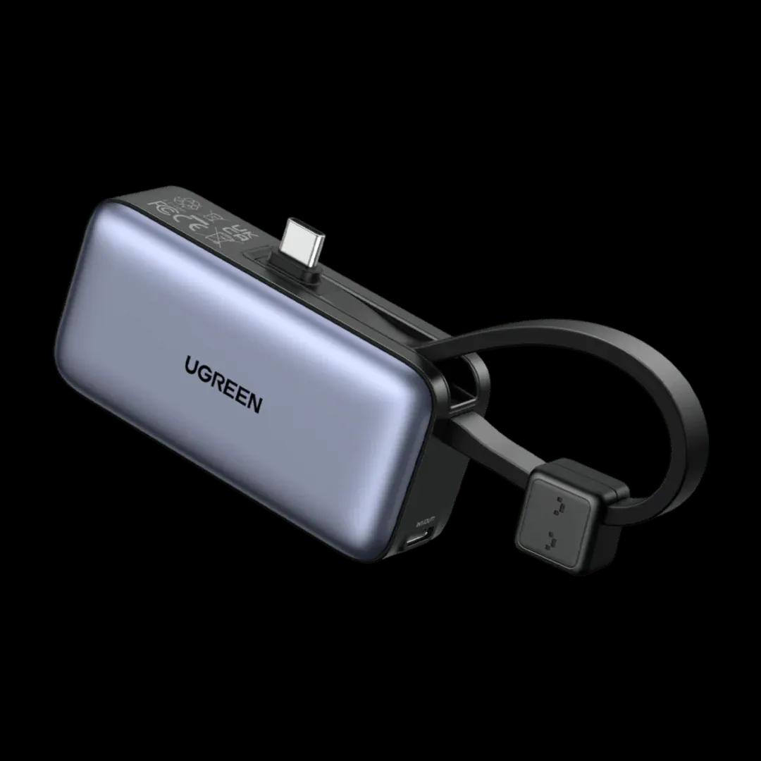 باور بانك UGREEN سعة 5000mAh بمنفذ USB-C مدمج سريع وسهل في كل مكان