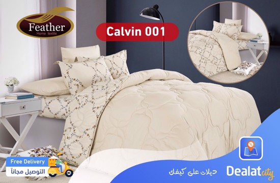 Calvin quilt for 2 persons 7pcs Double Face 100% Cotton - DealatCity Store	