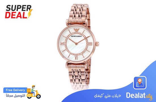Emporio Armani Classic Mother of Pearl Dial Watch for Women - Dealatcity