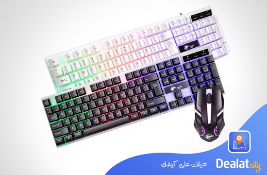 L-Shark T-350 USB Wired Rainbow Light Gaming Keyboard + LED Mouse - DealatCity Store	