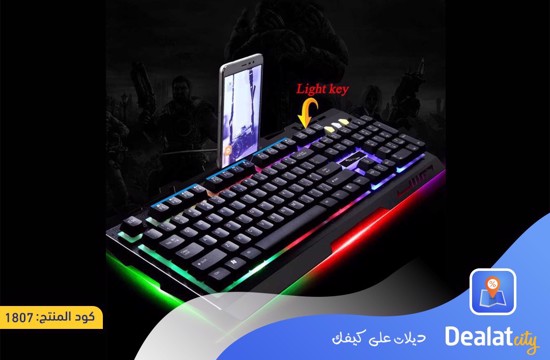 Phone Holder Wired Keyboard Mouse Gaming Set - DealatCity Store