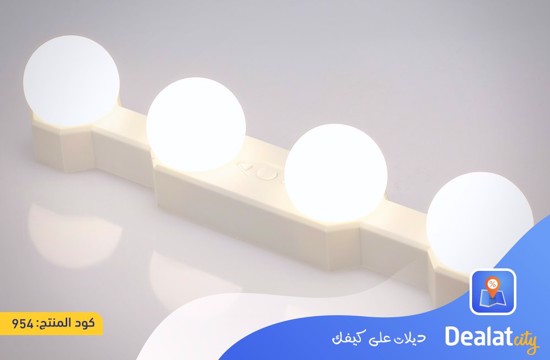 4 LED Bulb Mirror Make-Up USB Rechargeable Lights - DealatCity Store	