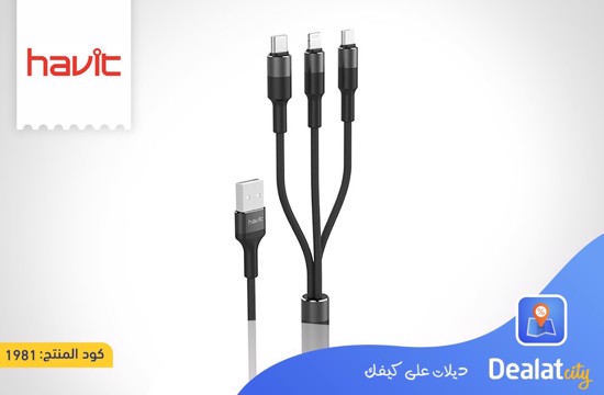 HAVIT H691 Micro + Lightning + Type C 3 in 1 Cable - DealatCity Store