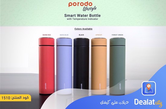 Porodo Lifestyle Smart Water Bottle with Temperature Indicator - DealatCity Store	