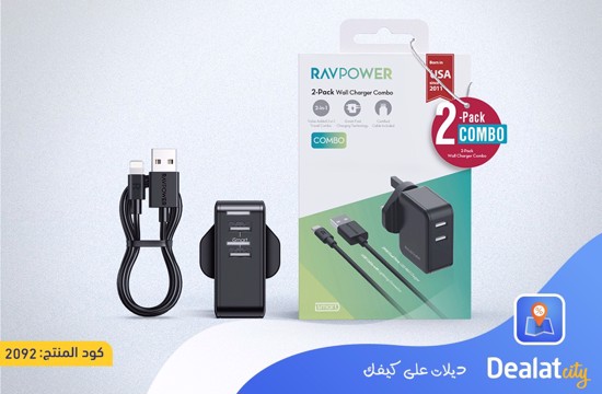 RAVPower RP-PC119 RAVPower Prime 24W Dual USB Wall Charger -  DealatCity Store