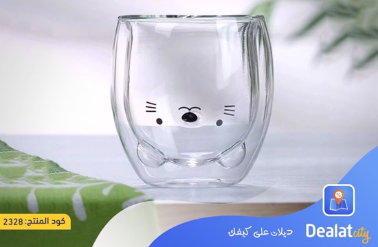 Double Glass Little Bear Cup - DealatCity Store