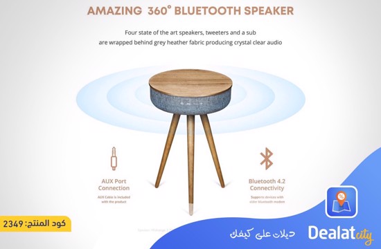 Smart Table with 360° Bluetooth Speaker & Wireless Qi Charger - DealatCity Store
